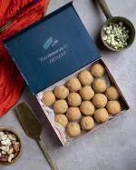 HEALTHY MITHAI CO. Besan Ladoo Sugar-Free Healthy Stevia based 600 g | Besan Laddu | Traditional Mithai for Gifting Purpose Rakhi Diwali Holi with No Artificial Sweetner & low calories