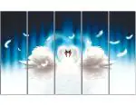 SAF Set of 5 couple swan Framed Wall Painting for Home Decoration, Paintings for Living Room 125 cm x 75 cm SANFXL35155
