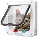 Qpets Cat Door, 4 Way Locking Pet Door For Small Cat Dog, Indoor Pet House Door Flap Cat Door, Flexible In & Out, Lockable, One Way Out/In, Two Way Out/In Cat Door(Size: Large)