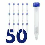 APEX LABS Conical Plastic Test Tube with Screw Caps [50 Pack], 15mL