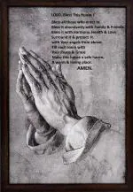 Elegance Praying Hands To Jesus Christ Painting Wall Art Hanging Frame For Home Decorations - 19.25 X 13.25 Inch