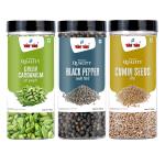 YUM YUM Whole Spice Combo Pack 550g (Green Cardamom, Black Pepper, Jeera)