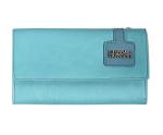 Hurrah Blue Color Stylish Women's Clutch Wallet With Multiple Zipper and Card Slots Incomplete