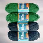 vardhman knitting yarn magnus yarn (Pack of 4 balls - each ball -100 gm, total 400 gm) 2 BLACK & 2 GREEN colour
