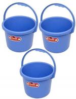AADB PLASTIC Unbreakable Plastic Bucket 5 litres (Blue)- Set of 3|Bathing|Cleaning Bucket