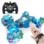 KTRS ENTERPRISE 2.4G 1: 12 360 Stunt Rolling Radio Control Car Toy Remote Control RC Twist Stunt Car Double Side Running Newest Gesture Hand Watch Control Toy Cars