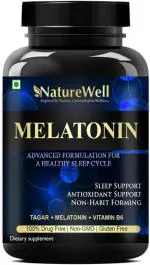 Naturewell Melatonin 5 Mg Tablets With Tagara 125Mg Sleeping Aid Pills, 60 Tablets