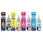 epson 664 ink for L100, L110, L130, L200, L210, L220, L300, L310, L350, L355, L360, L365, L380, L455, L550, L555, L565 Printers Black + Tri Color Combo Pack Ink Bottle