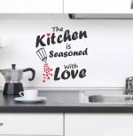 LANSTICK Multicolor The Kitchen Is Seasoned Love Self Adhesive Wall Sticker