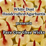 White Dust Handcrafted Agarbattis Pure Cow Ghee Diya Battis || 200 pcs Ghee wicks || Ghee Diya Battis made with Pure Cow Ghee || For daily use, pooja, aarti, havan, festivals and more