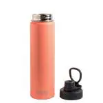 Sipologie HydraFlow Insulated Water Bottle 720ml I Stainless Steel Vacuum Flask I Hot and Cold Bottle I 2 Leak-Proof Lids for Travel, Office and Home I Pebble Texture for Good Grip, Coral