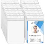 Shining Zon Transparent and Clear Plastic for PVC ID Card Badge Holder, Vertical Style with Zip Lock Seal | Waterproof with Extra Thickness for Office, Schools and Colleges (Vertical Pack of 100)