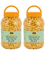 Food Essential Masala Munch Puff (Plant-Based Vegan Snack, Party Pack) 650 gm. (Pack of 2)