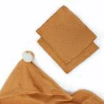 Doctor towels it's safe Unisex Bambusa - Bamboo Waffle Hooded Baby Towel Ultra Compact Baby Towel 80 X 80 Cm 400 Gsm Pack Of 1 - Caramellow