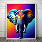 Love Creation A4 Size poster print for creative wall art- cosmic-elephant-print-6061(Non Sticker)