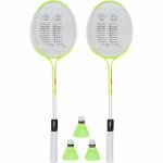 IONEX Double Shaft Multi Colour Set Of 2 Piece Badminton Racket With 3 Piece Plastic Shuttle Badminton Kit ().