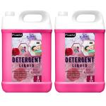 FIVANTA Detergent Liquid 10 Liter Pink For Top Load and Front Load, Fresh Rose Fragrance, Detergent Liquid for Washing Machine - Offer Combo Pack