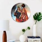 JIKRAA Indian Traditional Art Ceramic Decorative Designer Wall and Table Top Plate/Platter with Stand and Hook, Decorative Wall Plates with Stand for Living Room, Home and Office
