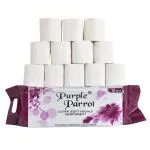 Purple Parrot soft Premium Flushable toilet tissue paper roll 2 ply multi Purpose 100% natural pack of 10 Toilet Paper Roll Each roll 220 sheet