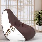 Biggie Bean Bag - Size : 4XL - 3D Printed Teardrop Bean Bags - Designed by : DonnaPaula London - Color: Coffee - Brown White - Bean Bag Cover - Best 3D Printed Bean Bag for Living Room - Luxury Bean Bag - Lounge Chair Latest Bean Bag