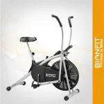 BIONFIT Fitness is Bliss | Air Bike Fitness Exercise Cycle For Home Gym Curved Moving Best Cardio at Home Dual-Action Stationary Exercise Bike (Silver)
