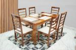 Wellborn 6 seater Dining Table for Living Room and Rastaurent | Wallnut finish Sheesham wood