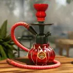 SmookTech Kharbuja Glass Pot Hookah 10 inch Glass Hookah (Red)