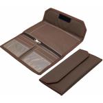 Risheeraj Multi Pocket Cheque Book Passport Holder Travel Organizer Documents Bag (Brown)