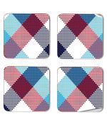 Whats Your Kick Pattern Design Printed Set of 4 Coaster With Metal Stand