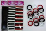 La- Provoke Hair Band Pack of 100 Elastic Hair Band (5 Sets of 20 Bands)_White Black Red