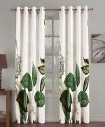 Amazures Flower Digital Printed Unique Design Polyester Eyelet Silhouette Window Curtain - 4 x 7 feet
