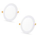 D'Mak LED Round False Ceiling Conceal Panel Light for POP Warm White (22 Wattt, 2)