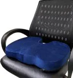 Sleepsia Gel Memory Foam Ventilated U Shaped Coccyx Cushion (Velvet Blue)