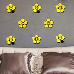 Bikri Kendra - Blooming Flower Golden - 3D Mirror Acrylic Wall Stickers - copypaste Series