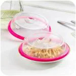 UPKARANWALE Food Fresh-Keeping Plate Cover Cap Safe Transparent Plastic Non-Stick Cover Plate Cover