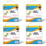 BON BON Premium Medium Adult Diaper Disposable Tape Style (M- 28-43 INCH) Adult Diaper M 40 PCS Multiple Tape Fastners Over Night Protection Ultra Leak Guard and Anti-Bacterial Absorbent Core (M Pack of 4)