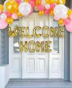 SPECIALYOU.IN Welcome Home Decoration Items kit with Pink, White & Gold Balloons for decoration, welcome home decor kit, welcome back decoration combo, multicolor balloons for decoration - 33 Items
