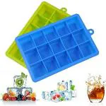 pxbq Ice Cube Trays for Freezer Ice Cube Moulds Silicone Ice Trays Small Cubes for Whiskey Ice Cube Tray for Fridge Tray for Bar Ice Cube Tray Mould in Rubber (Multicolor - Pack of 1)