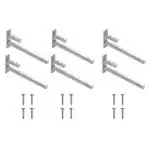 Volo 4 inch Adjustable Stainless Steel F Type Square Shelf Bracket for 6, 8, 10, 12 mm Glass Silver (Pack of 6)