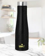 Unify 1000ml Jupiter Stainless Steel Water Bottle Perfect for Office, Home & Travel | Leak-Proof | Steel Bottles for Fridge -1 Litre (Pack of 1, Black)