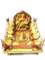 OMEGA GOLD Dus Mahavidya Yantra Chowki in Brass