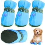 KUTKUT Dog Shoes for Hot Pavement| Anti-Slip Dog Boots with Reflective Stripe & Comfortable Soft Soled Skidproof Sneakers with Adjustable Drawstring for Small-Medium Dogs  (Size: 5)