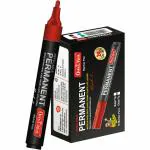 SONI OFFICE MATE Refillable Permanent Marker (Red) - Pack of 10 (Set of 1, Red)
