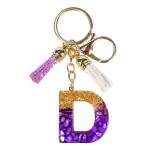 CRAFTSTUDIO Resin Alphabet Initial D letter keychain for Boys & Girls
