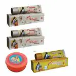Vin Care Handmade Ashtagandha Chandan Tilak Paste -1 Pc , Viboothi Tilak Paste - 2 Pc (40g Each - Pack of 3) Free sendhuram Powder - 1 Pc