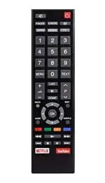 royalcool Black Plastic Remote For Toshiba Smart Led, Lcd, Uhd 4K Tv With Netflix Function And Youtube Function