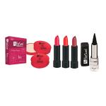 FS ForSure Compact Powder with Primer Effect, Kajal Forfor Matte Lipstick (Pack of 6) Multicolor