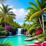 Love Creation A4 Size poster print for creative wall art- tropical-oasis-7612(Non Sticker)