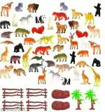 MT HUB Mini Farm and Jungle Wild Animal Mini Toy Figure Animals Set for kids
