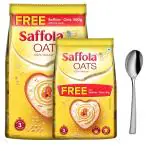 Saffola Oats, 1kg with Free Saffola Oats, 400g + Stainless Steel Spoon